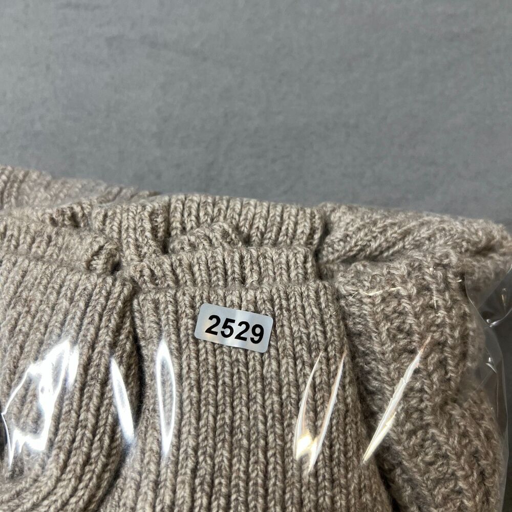 Buck Mason Sweater Womens Large Beige Wool Blend Mock Neck Casual Chunky Knitted - Picture 9 of 9